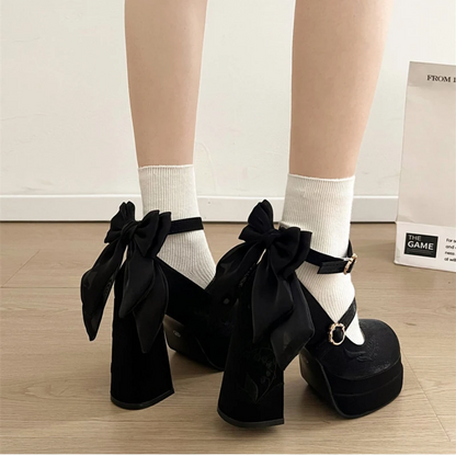 Sweet Bowknot Platform Shoes