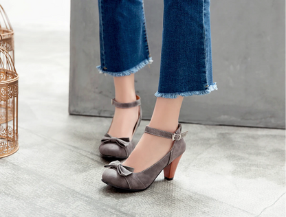 Chic High Heels Shoes with Bow