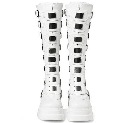 Edgy Goth Metal Buckle Women’s Black Boots