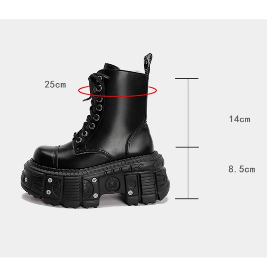 Women’s Gothic Punk High Platform Leather Boots