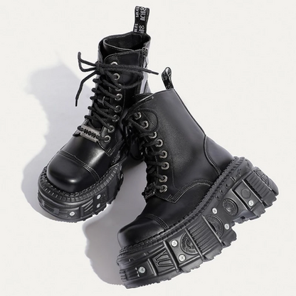 Women’s Gothic Punk High Platform Leather Boots