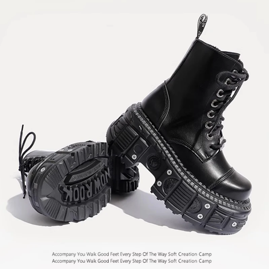Women’s Gothic Punk High Platform Leather Boots