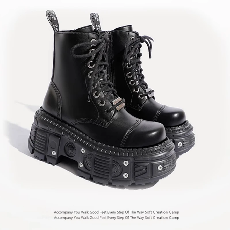 Women’s Gothic Punk High Platform Leather Boots