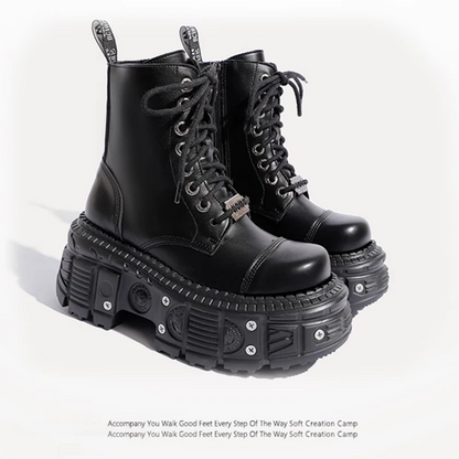 Women’s Gothic Punk High Platform Leather Boots