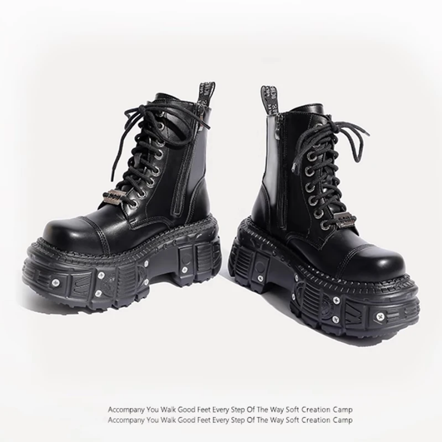 Women’s Gothic Punk High Platform Leather Boots