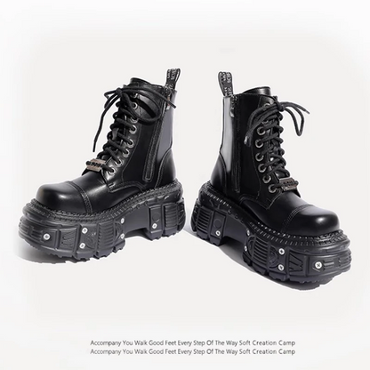 Women’s Gothic Punk High Platform Leather Boots