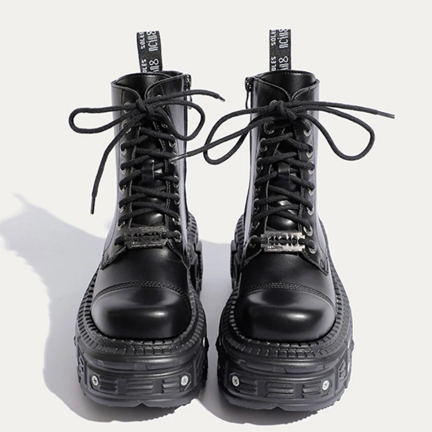 Women’s Gothic Punk High Platform Leather Boots