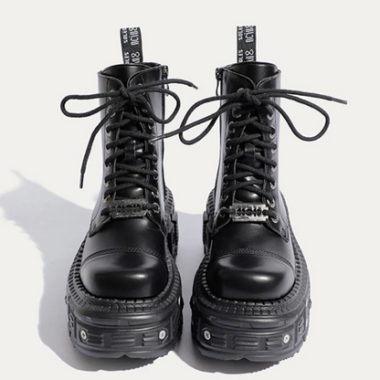 Women’s Gothic Punk High Platform Leather Boots