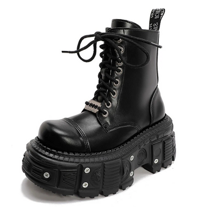 Women’s Gothic Punk High Platform Leather Boots