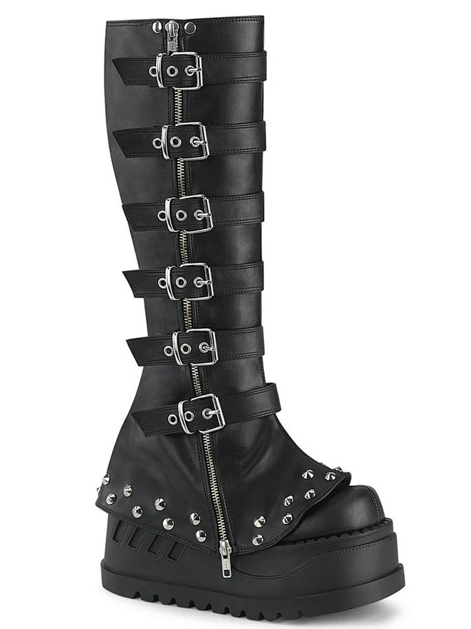 Black Goth Platform Boots for Women Chunky Punk Style Fashion Footwear