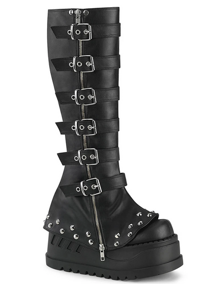 Black Goth Platform Boots for Women Chunky Punk Style Fashion Footwear