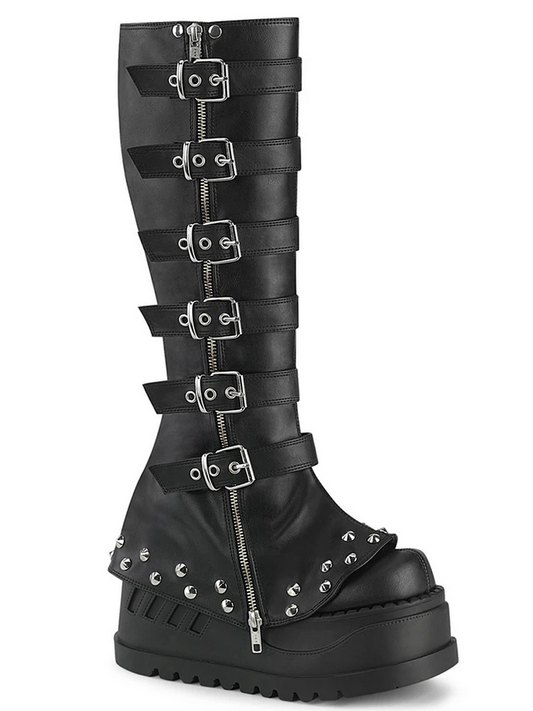 Black Goth Platform Boots for Women Chunky Punk Style Fashion Footwear