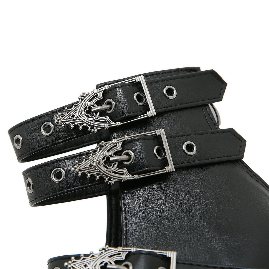 Goth Block Heels  Buckle Strap Pumps for Women