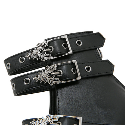 Goth Block Heels  Buckle Strap Pumps for Women