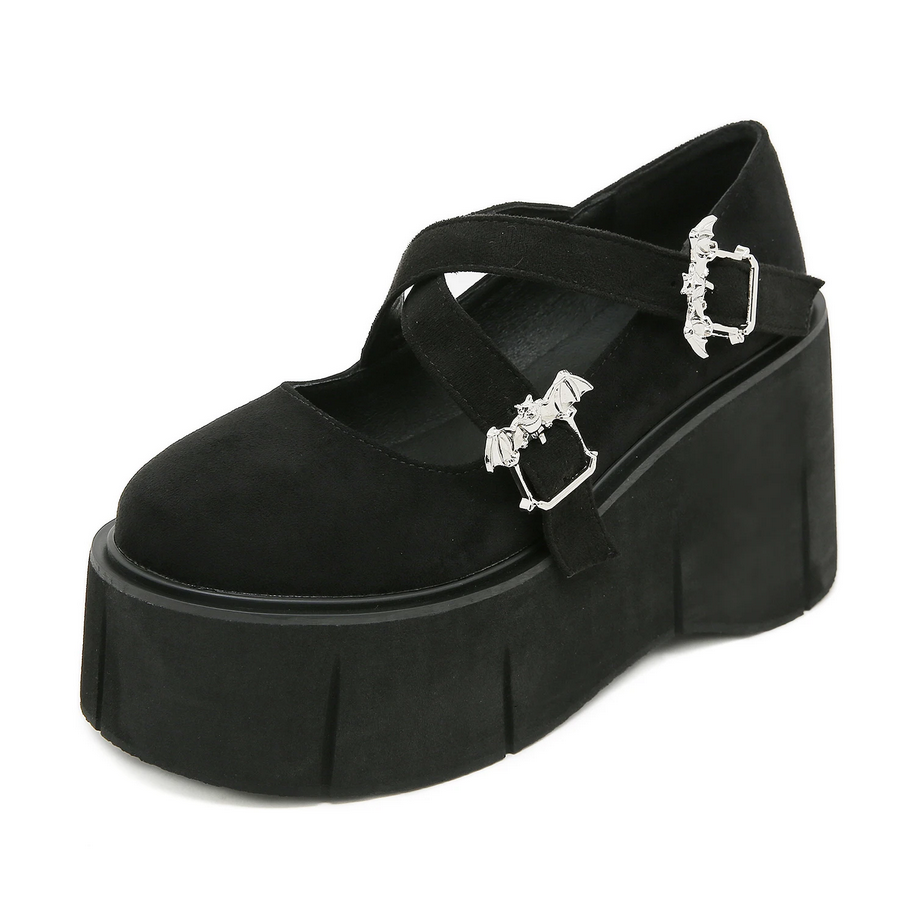 Gothic Mary Jane Platform Heels - Waterproof Thick Sole Women's Shoes