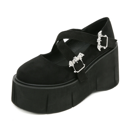 Gothic Mary Jane Platform Heels - Waterproof Thick Sole Women's Shoes