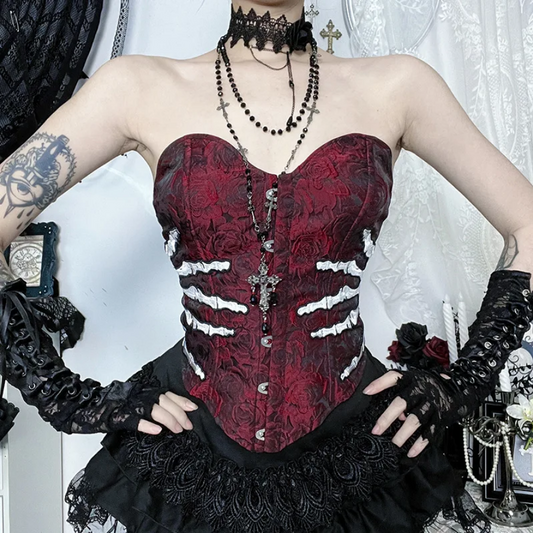 Gothic Grunge Sexy Corset Top - Edgy Alternative Fashion for Women