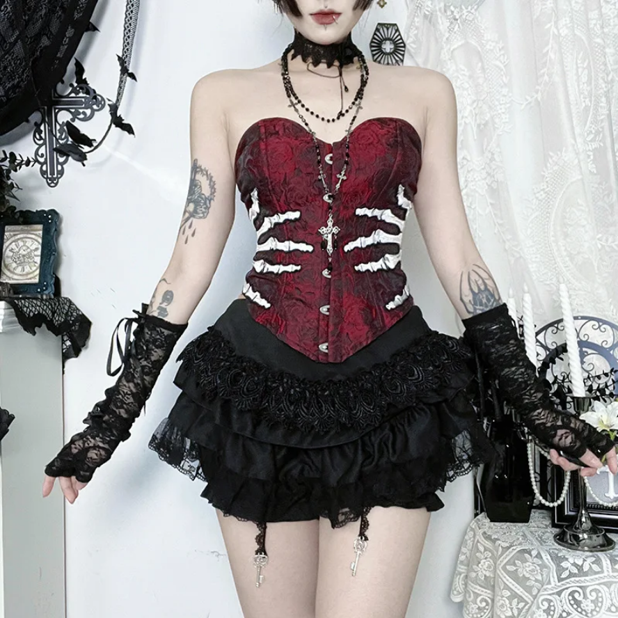 Gothic Grunge Sexy Corset Top - Edgy Alternative Fashion for Women
