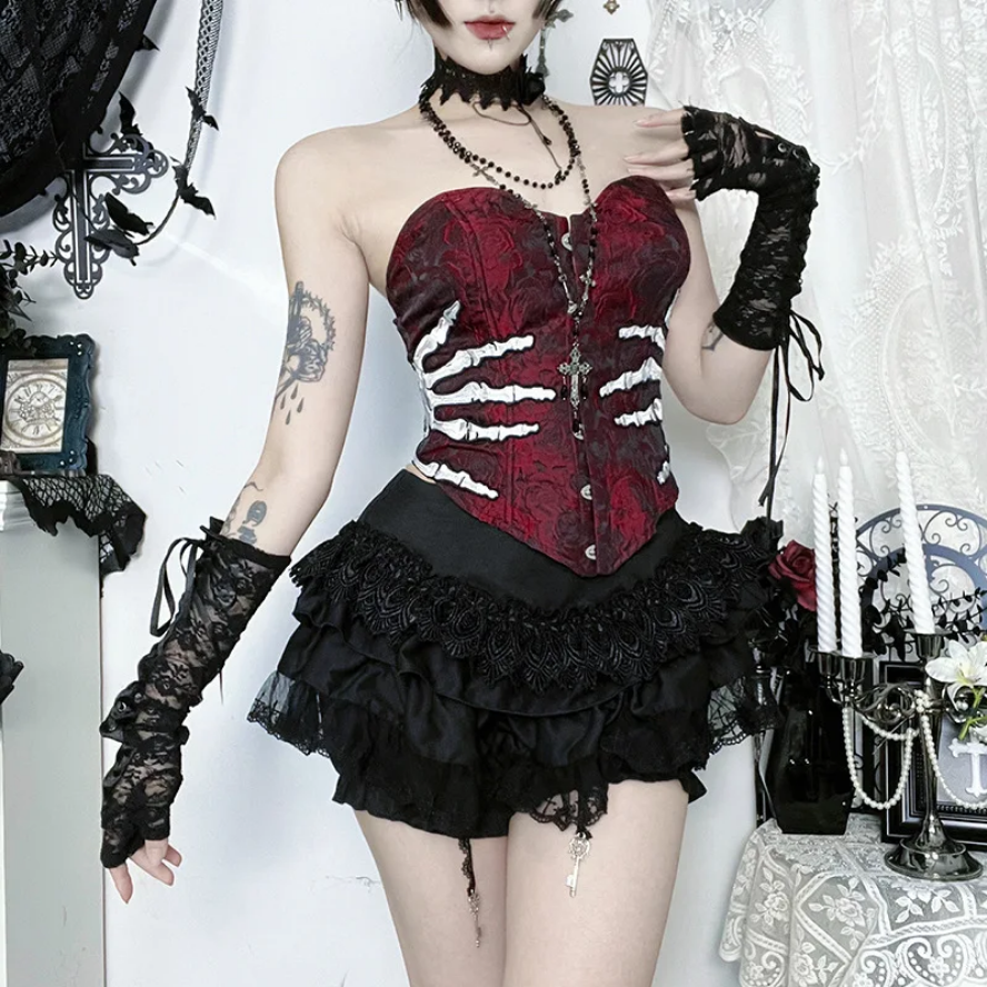 Gothic Grunge Sexy Corset Top - Edgy Alternative Fashion for Women