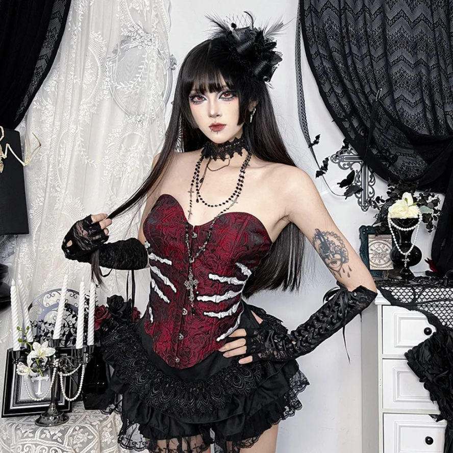 Gothic Grunge Sexy Corset Top - Edgy Alternative Fashion for Women