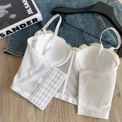 3D Floral Strapless Y2K Corset Top Trendy Flower Detail Bustier for Women