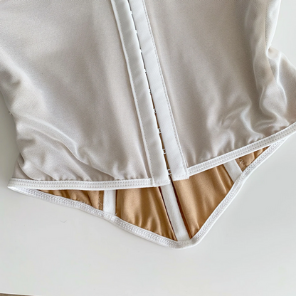 Strapless Embroidery Tank Top Ruffles Corset Bustier for Women