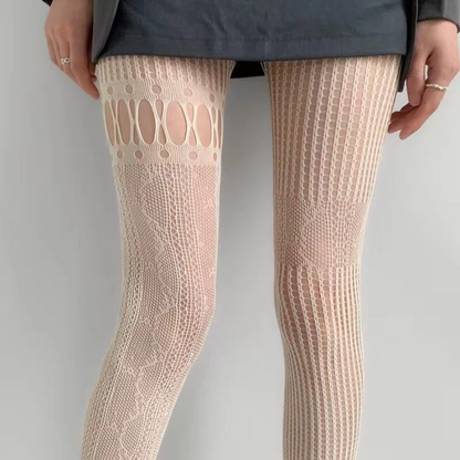Hollow Out Mesh Lace Fishnet Stockings - Lolita Japanese Style Pantyhose