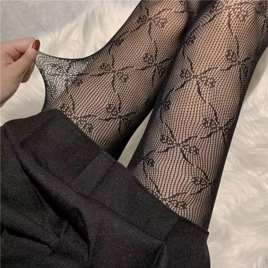 Bow Mesh Embroidery Tights Sexy Bowknot Fishnet Pantyhose for Women