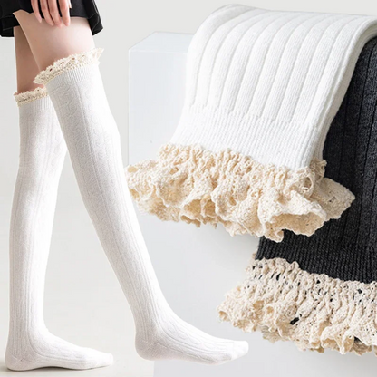 Japanese JK Lace Socks Lolita Knitted Pattern Stockings for Women