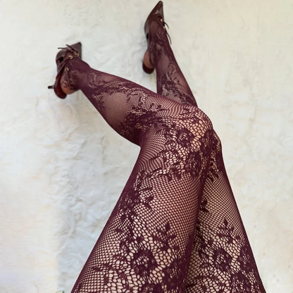 Floral Patterned Tights Party Stockings Pantyhose for Women