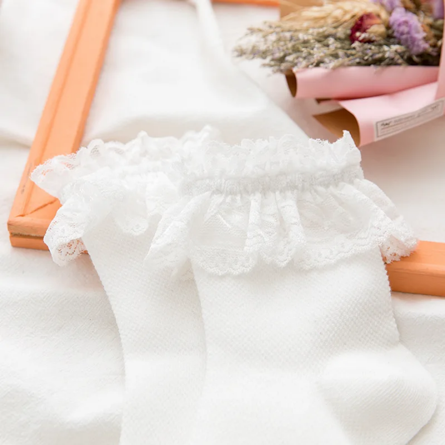 Japanese Lace Lolita Mid-Tube Sweet Lace Trim Socks for Women