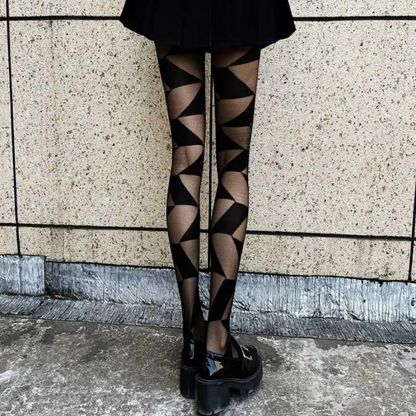 Lolita Plaid Stockings Gothic Black Sexy Tights for Women