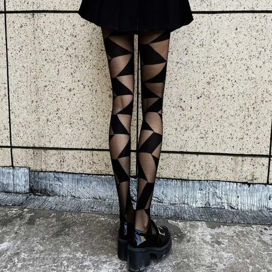 Lolita Plaid Stockings Gothic Black Sexy Tights for Women