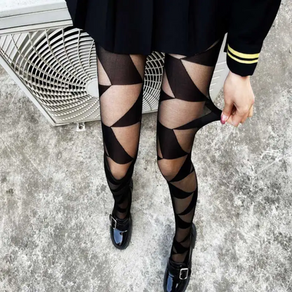 Lolita Plaid Stockings Gothic Black Sexy Tights for Women