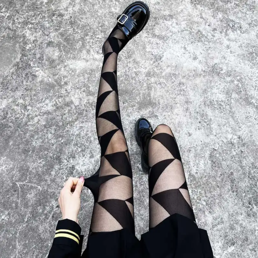 Lolita Plaid Stockings Gothic Black Sexy Tights for Women