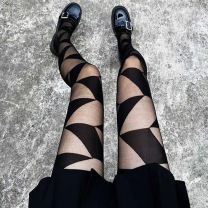 Lolita Plaid Stockings Gothic Black Sexy Tights for Women