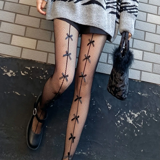 Sexy Cute Bow Black Pantyhose Stockings