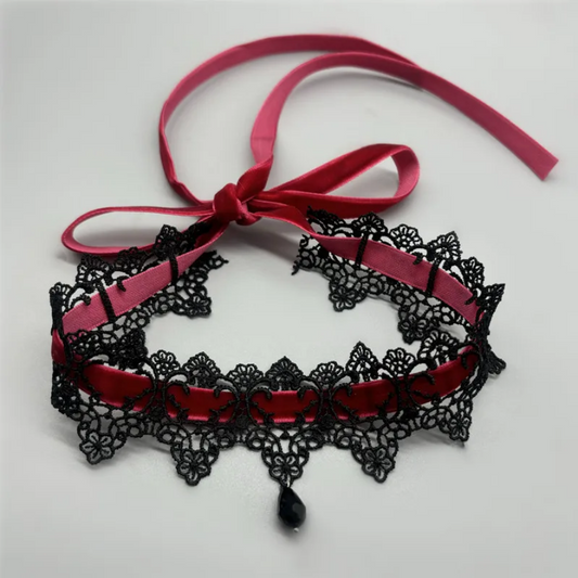 Sexy Lace Flower Necklace - Gothic Punk Velvet Collar Choker for Women