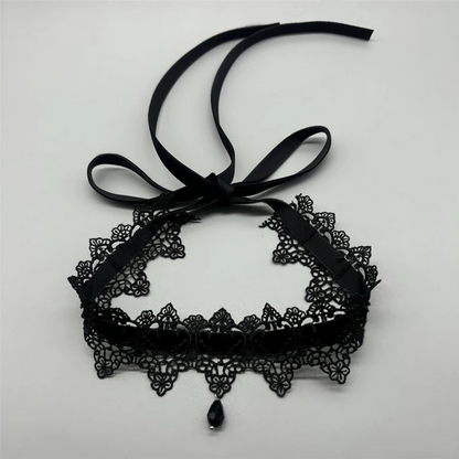 Sexy Lace Flower Necklace - Gothic Punk Velvet Collar Choker for Women