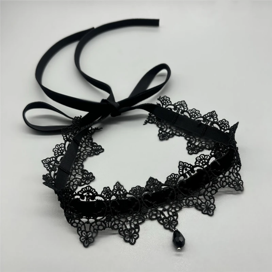 Sexy Lace Flower Necklace - Gothic Punk Velvet Collar Choker for Women