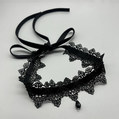 Sexy Lace Flower Necklace - Gothic Punk Velvet Collar Choker for Women