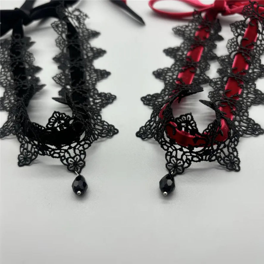 Sexy Lace Flower Necklace - Gothic Punk Velvet Collar Choker for Women