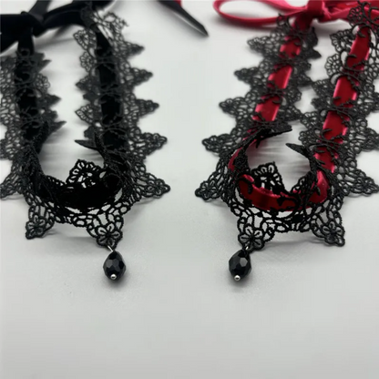 Sexy Lace Flower Necklace - Gothic Punk Velvet Collar Choker for Women