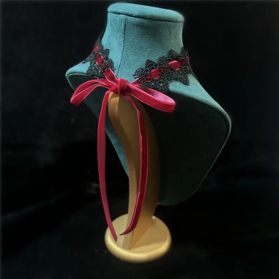 Sexy Lace Flower Necklace - Gothic Punk Velvet Collar Choker for Women