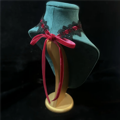 Sexy Lace Flower Necklace - Gothic Punk Velvet Collar Choker for Women