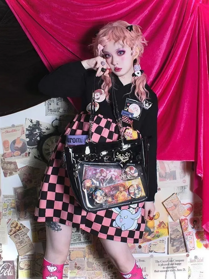 Girl Cool Ita Bag - Large Capacity Transparent Gothic Crossbody Bag
