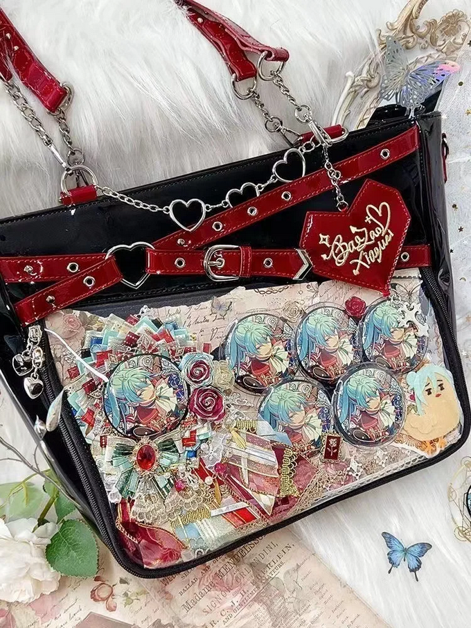 Girl Cool Ita Bag - Large Capacity Transparent Gothic Crossbody Bag
