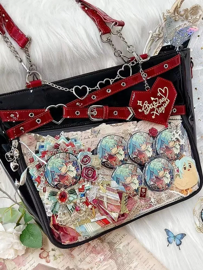 Girl Cool Ita Bag - Large Capacity Transparent Gothic Crossbody Bag