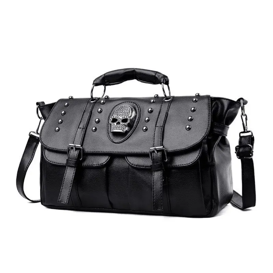 Black Skull Punk Shoulder Bag Crossbody Bag