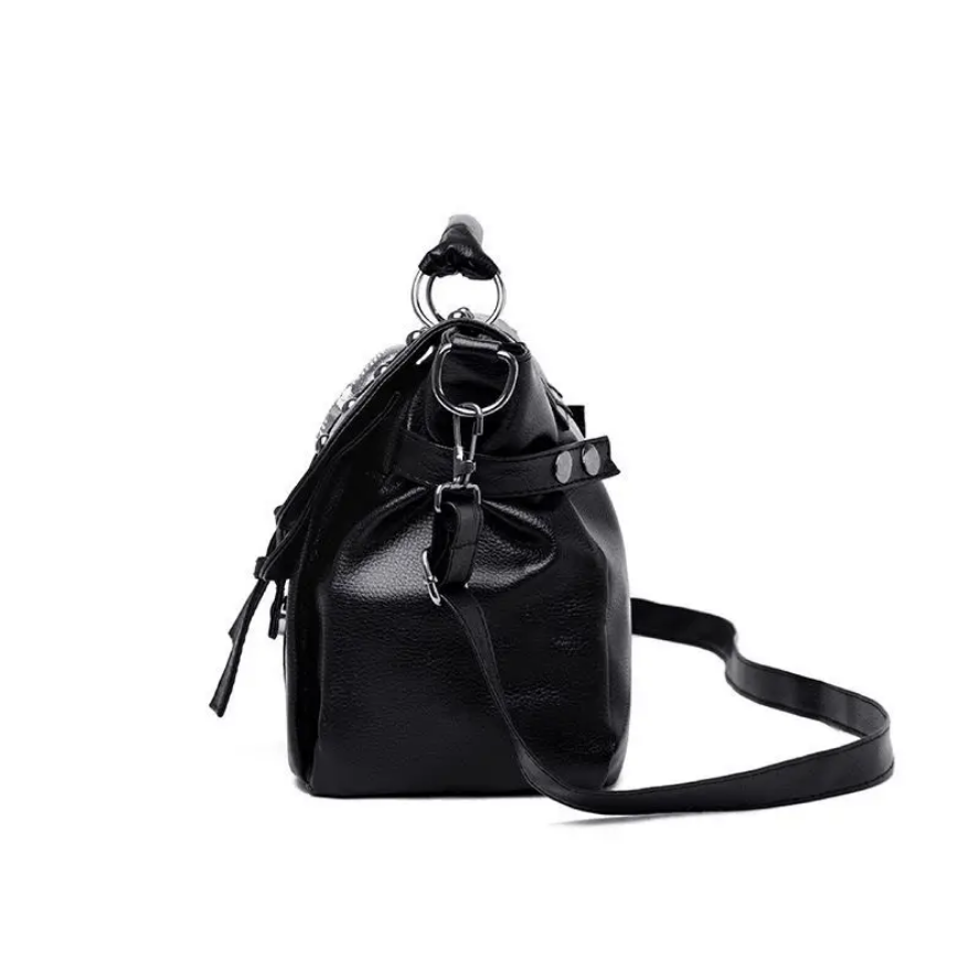 Black Skull Punk Shoulder Bag Crossbody Bag